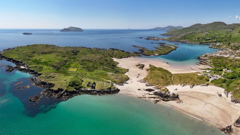 Derrynane Beach, an award-winning Blue Flag beach near Derrynane Coast Hotel