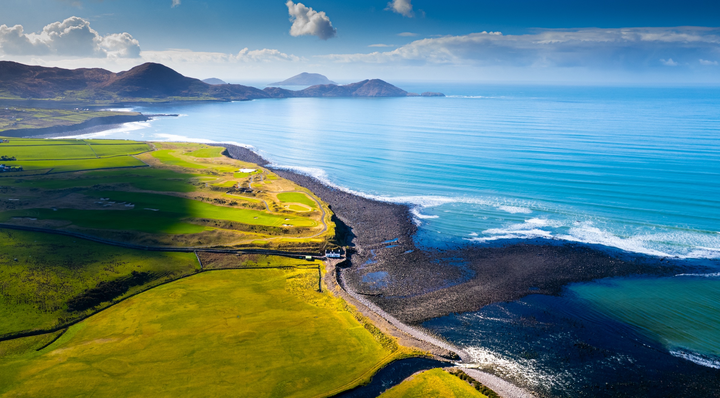 Aerial drone view of the Derrynane area, ideal for exploring South Kerry